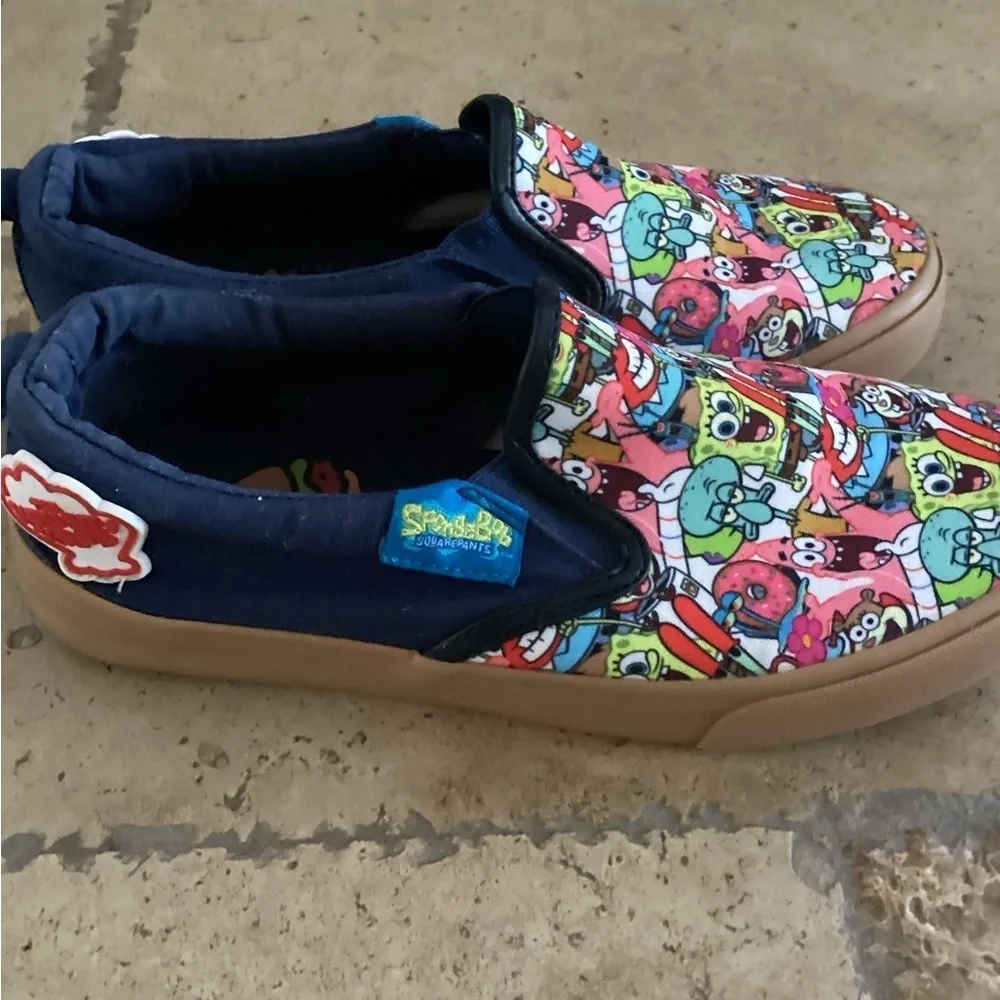 SpongeBob SquarePants Men's Denim Slip On  Krusty Krab Nickelodeon Size 7 BT1